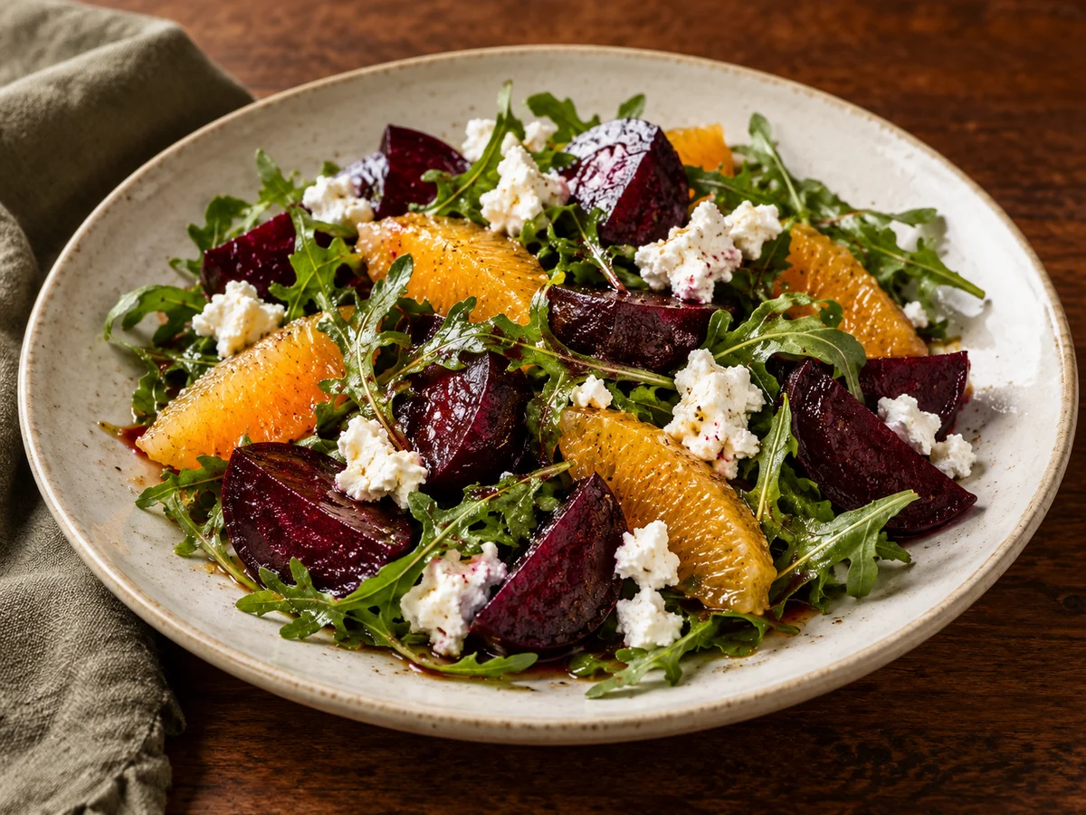 Beetroot, orange and goat’s cheese salad