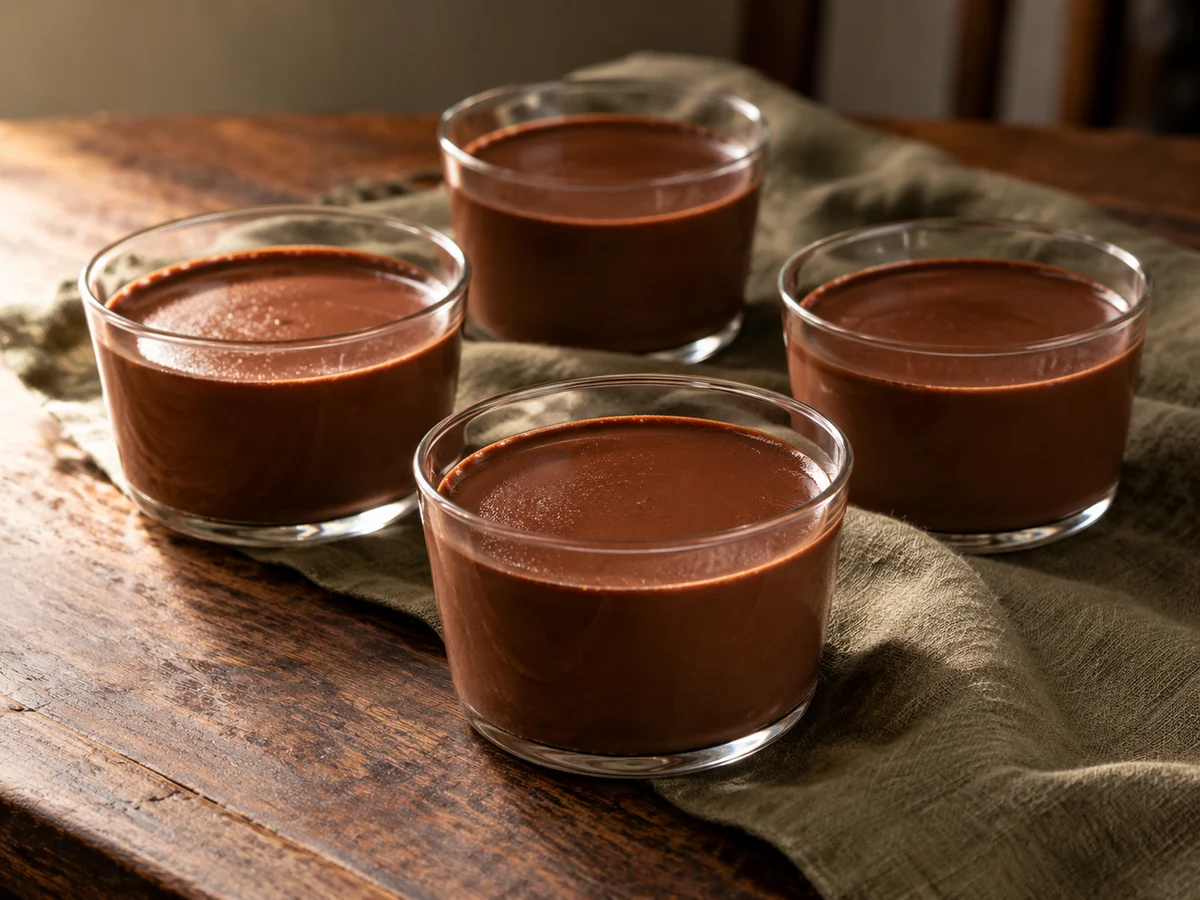 Dark chocolate pots