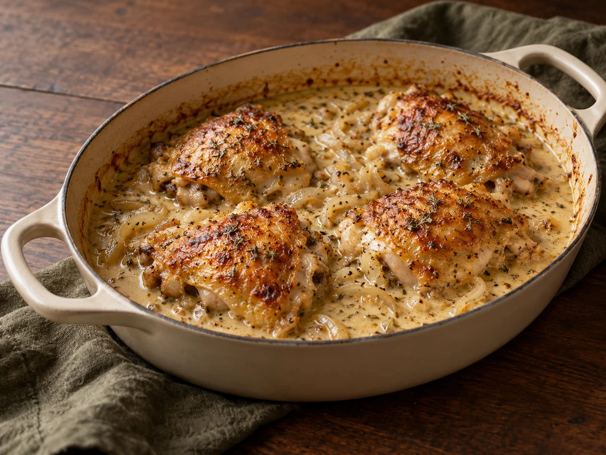 Mustard chicken thighs