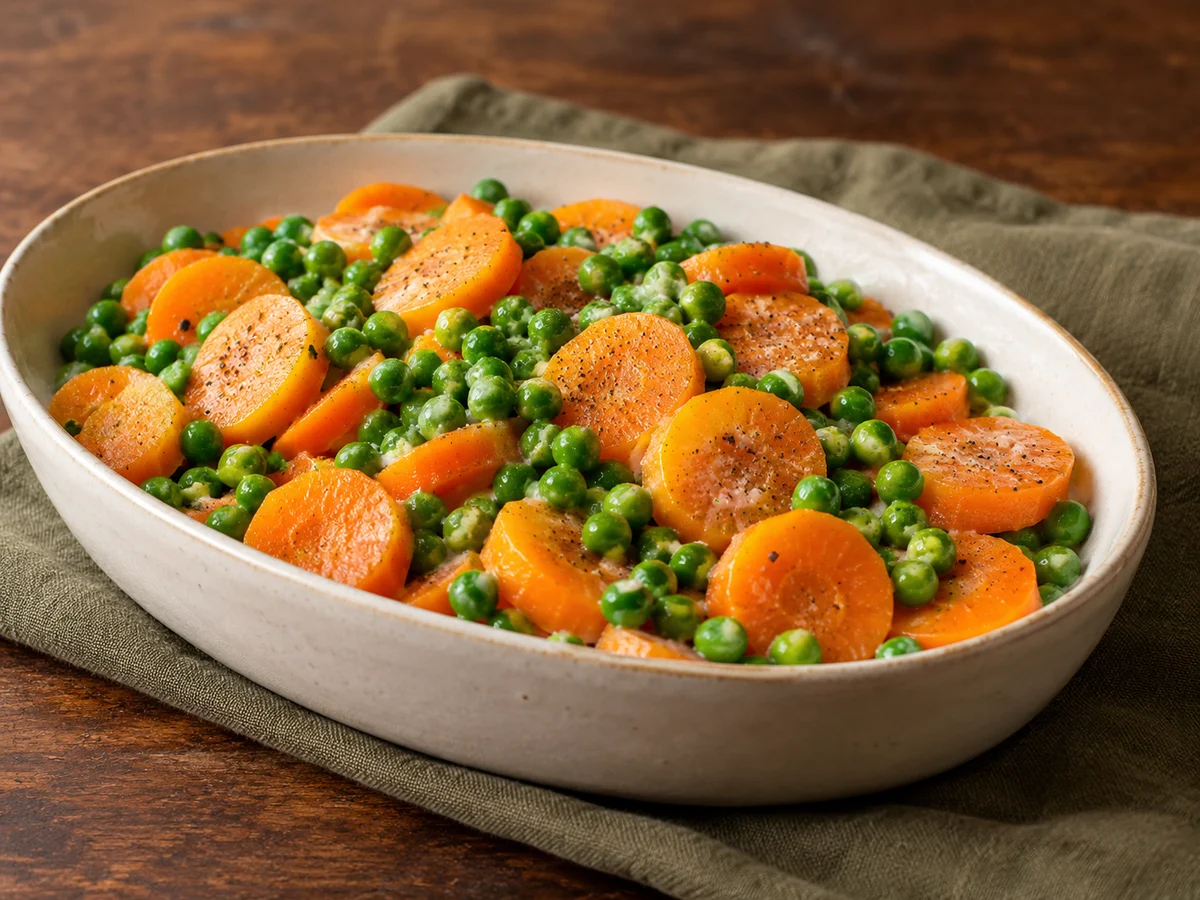 Buttered peas and carrots