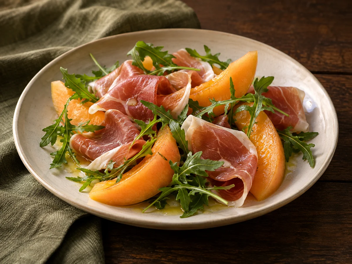 Prosciutto, melon and rocket
