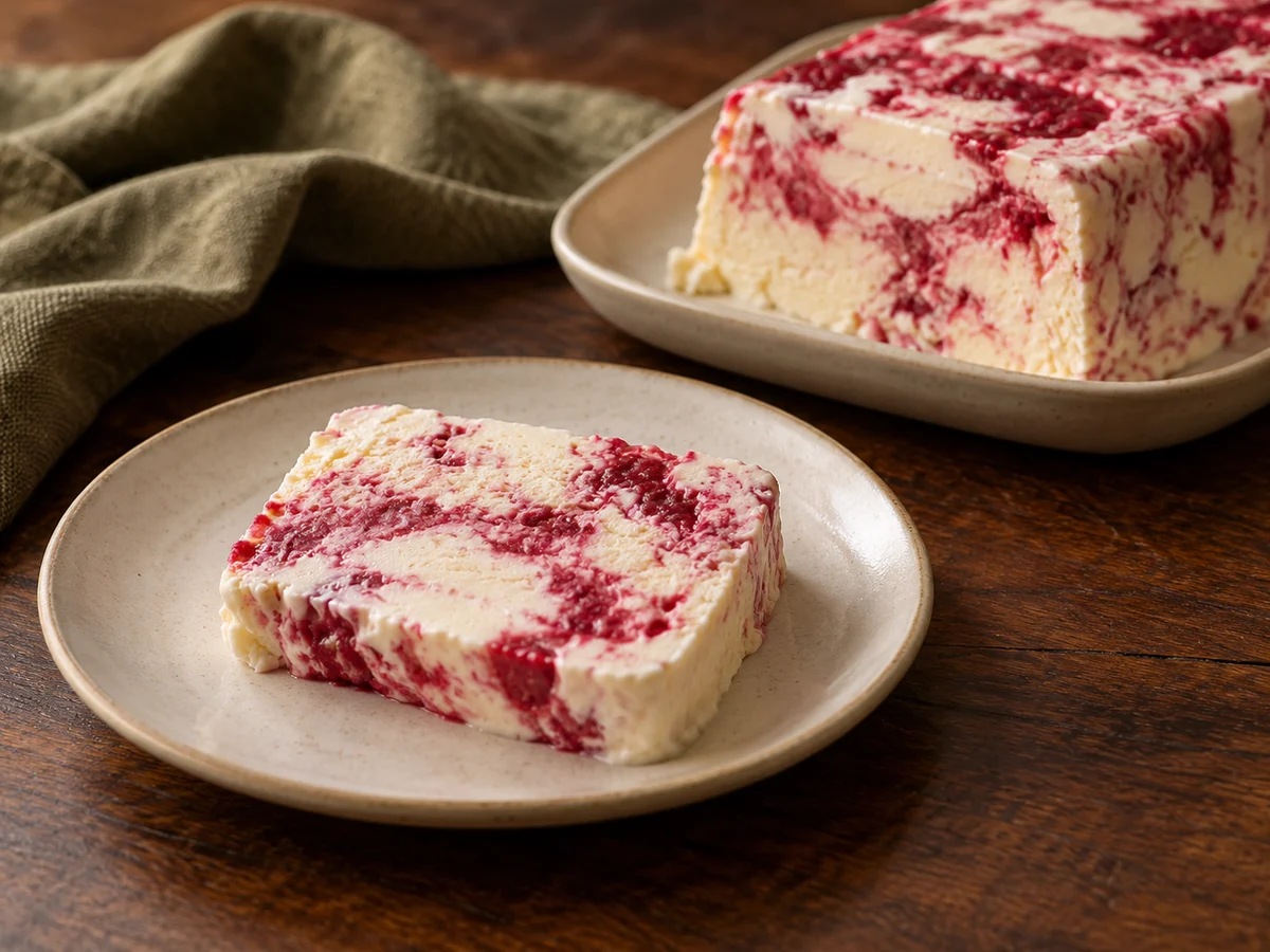 Raspberry ripple semifreddo