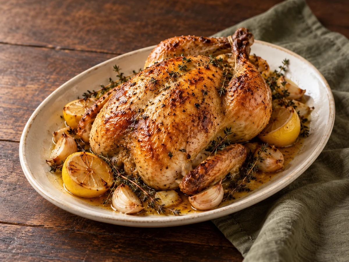 Lemon and herb roast chicken