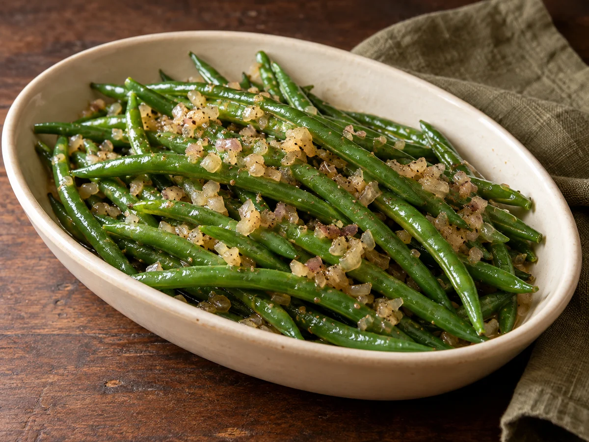 Green beans with shallot butter