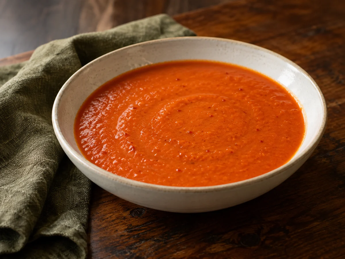 Roasted tomato and red pepper soup